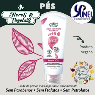 Loção Hidratação Máxima Ureia 10% Pés Flores & Vegetais 200g em Oferta na Shopee
