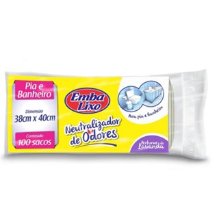 Saco Lixo Embalixo Neutralizador Odores Lavanda Banheiro 100Sacos