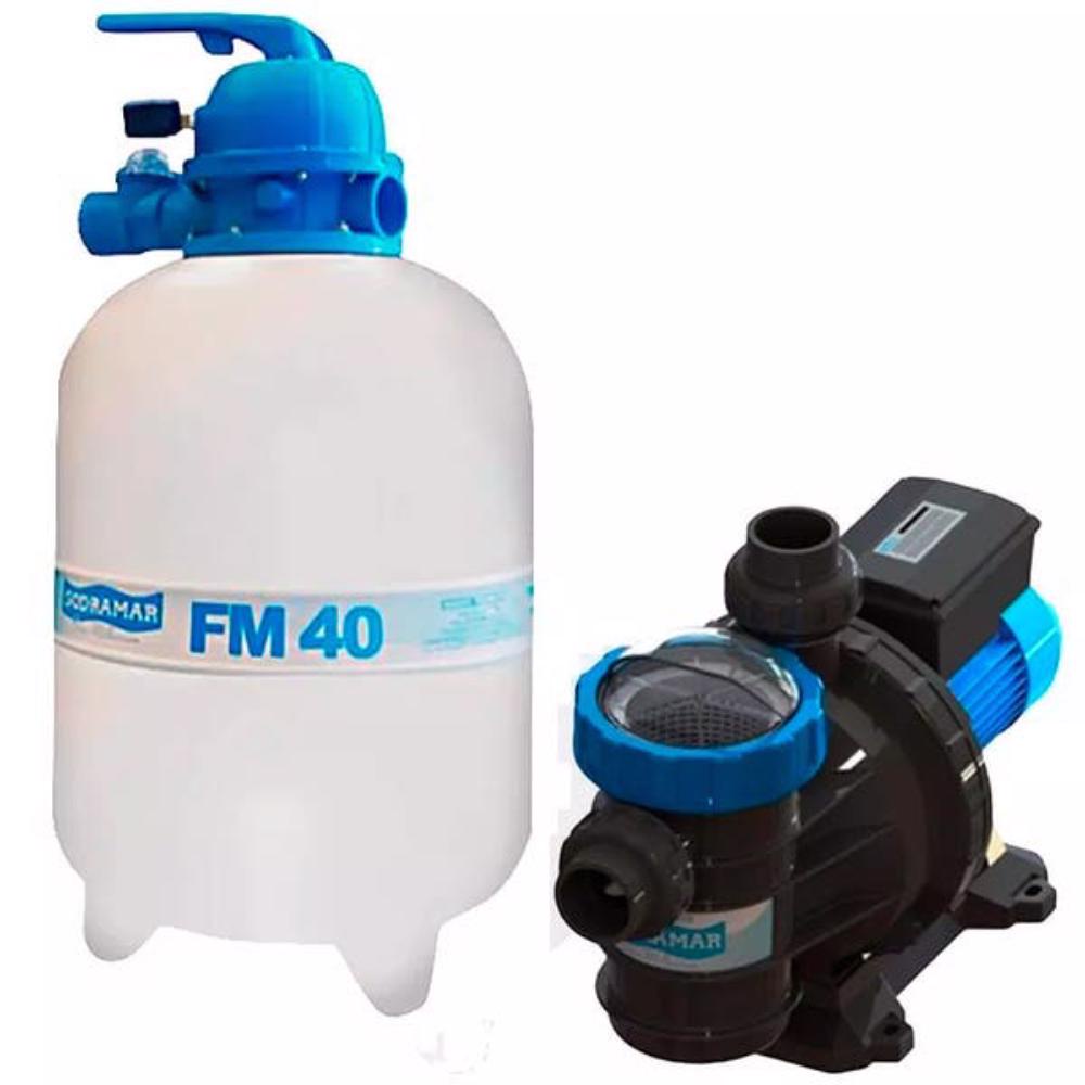Filtro para Piscina FM-40 com Bomba 1/2CV Monofásico BMC-50 FILTER