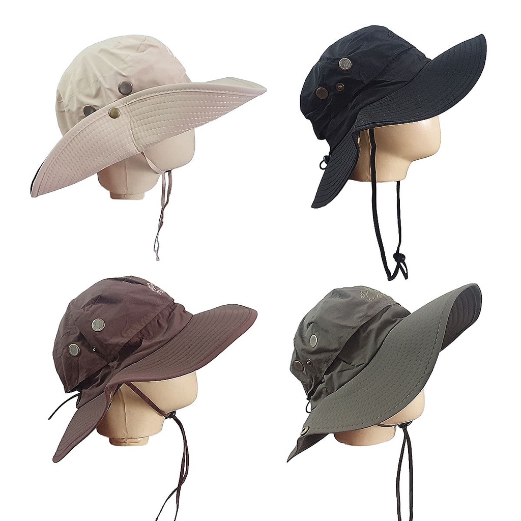 Chapéu Australiano Pescador Esportivo Camping Telado Respirável Pesca Aba Ajustável