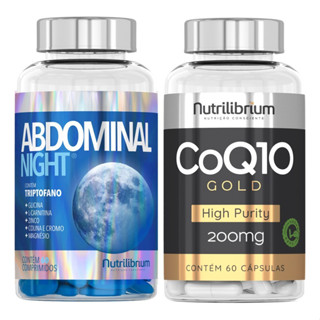 Abdominal Night Com Triptofano Colina Cromo 60 comp + Coenzima Q10 Gold 60 Caps