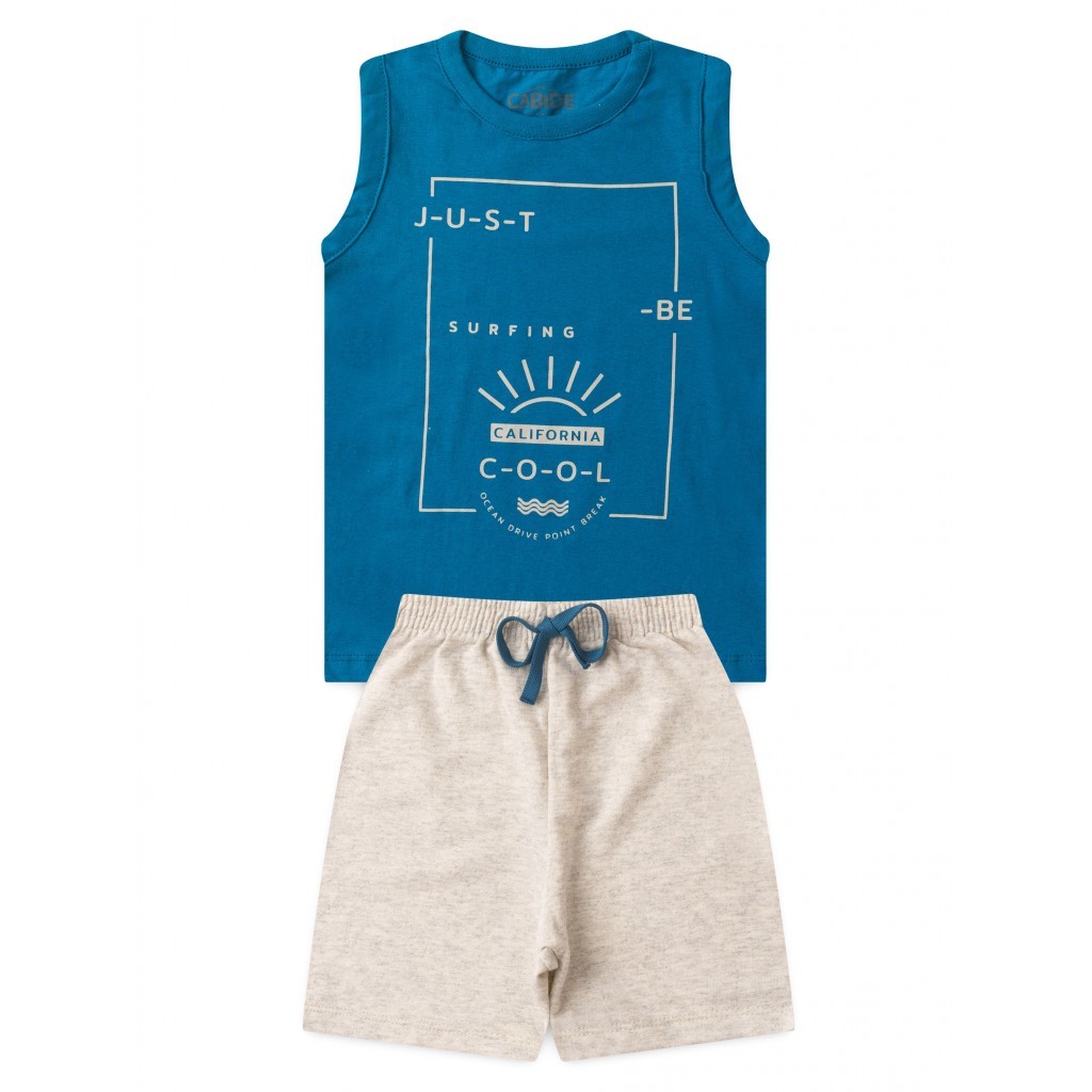 Conjunto Infantil Menino Regata Bermuda Cool