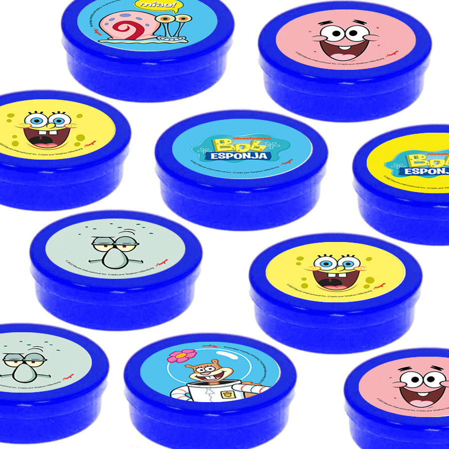 Latinha Lembrancinha Azul - Festa Bob Esponja - 8 cm - 20 unidades - Rizzo - Home & Living