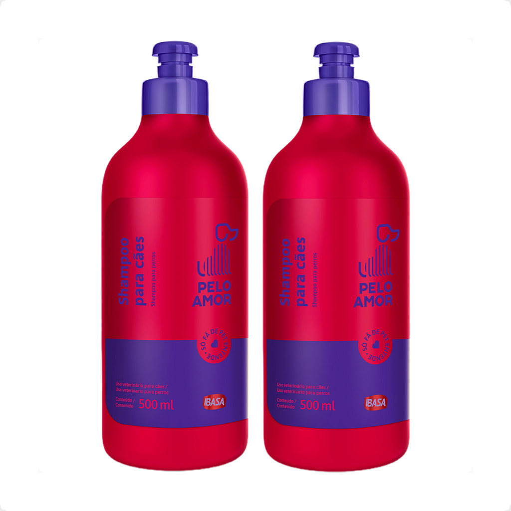 Kit 2 Shampoo para Cães Pelo Amor Ibasa - 500ml