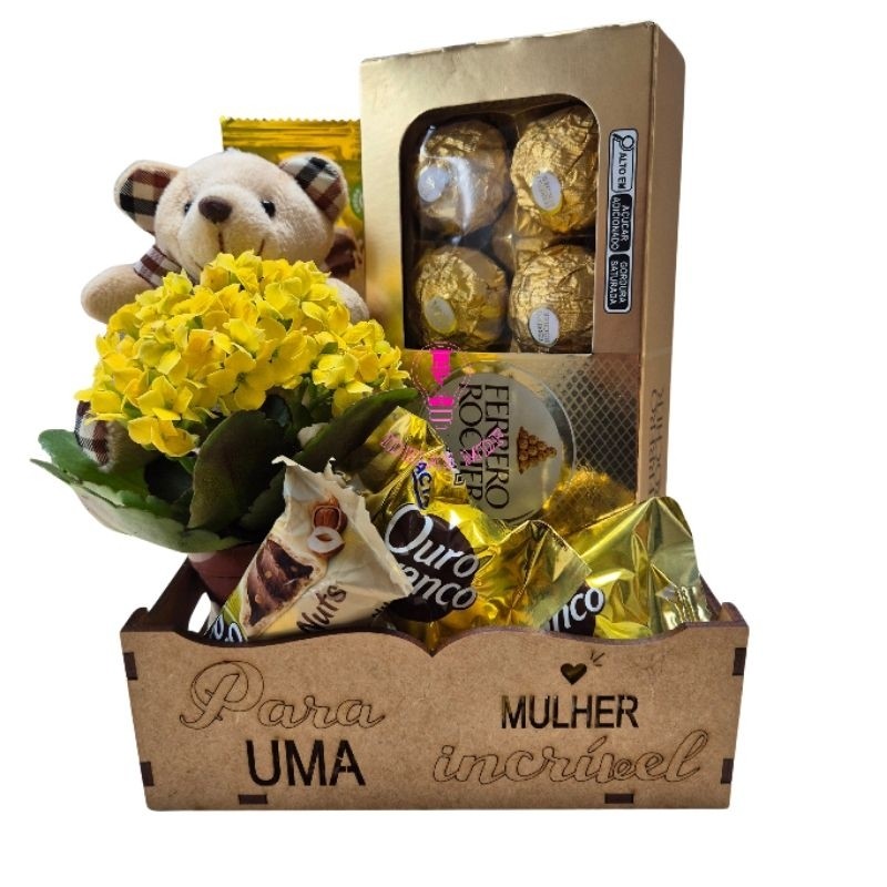 5 Cesta PARA UMA MULHER INCRÍVEL MDF caixa , feliz dia das mãe