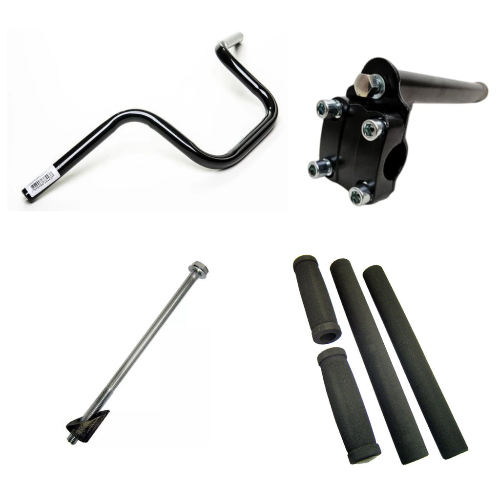 Guidão Bicicleta Tipo CG Titan Kit Com Mesa Suporte 21.1mm + Parafuso Expander + Manopla Beach
