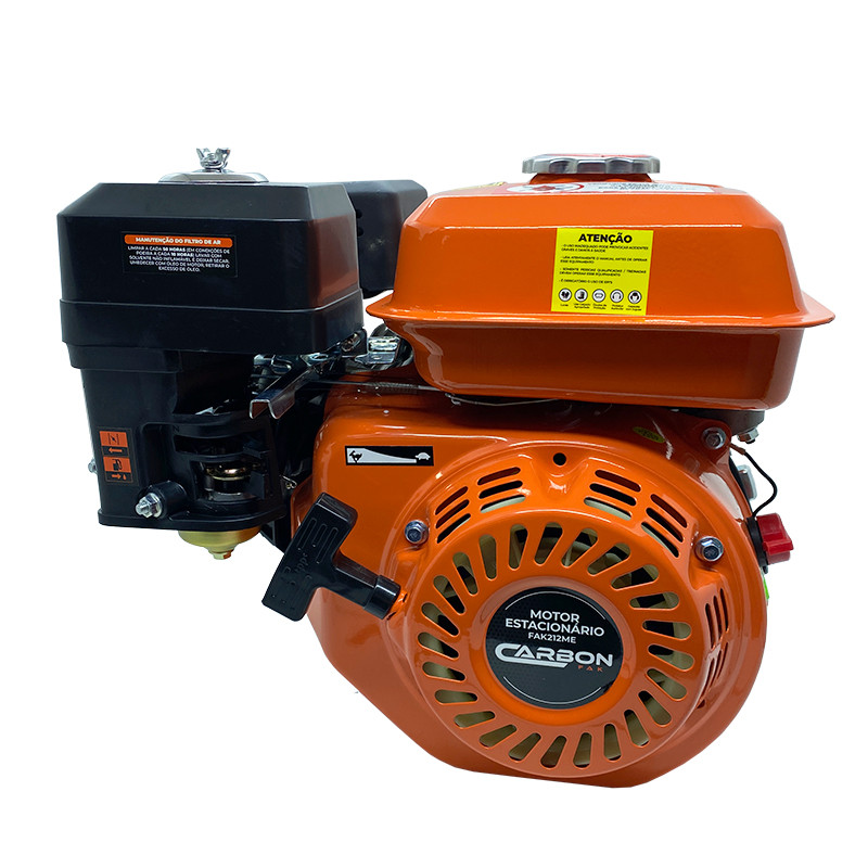 Motor Estacionário a Gasolina 4T 7HP 212CC Partida Manual com Sensor de Óleo Carbon Fak