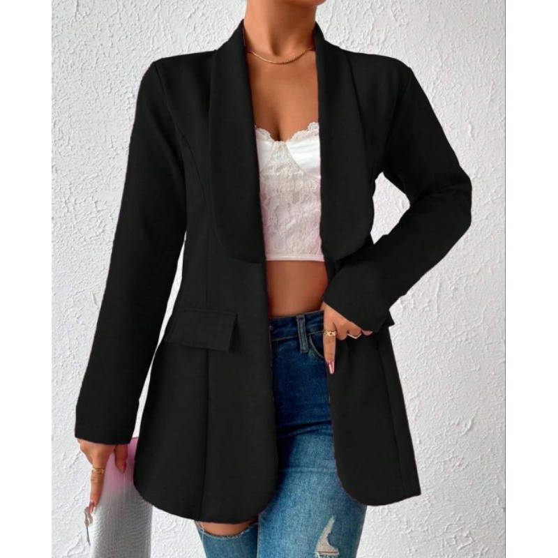 Blazer Max Blaser Feminino Alfaiataria Alongado e acenturado