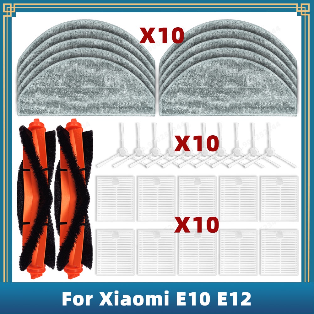 Para Xiaomi Robô Vácuo S20 E10 E12 Peças De Reposição Acessórios Escova Lateral Filtro Hepa Pano Mop