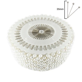 Alfinete Cabeça Branca com 40 Alfinetes para Patchwork