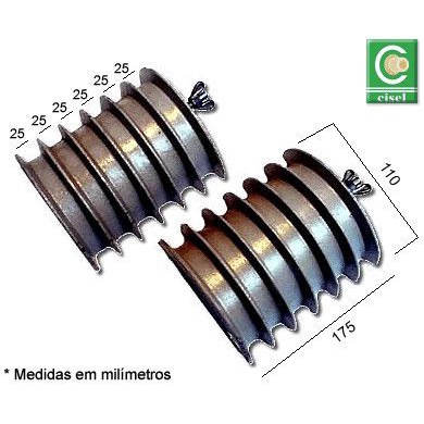 Forma de Alumínio p/ Bobinadeira 6 canais Trifásica Grande 110 mm- Mod. 7