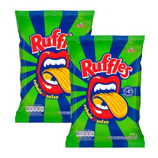 Kit 2 Batata Ruffles Elma Chips Sabor Cebola e Salsa 115g