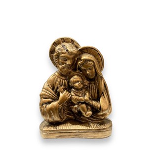 Busto Sagrada Familia Dourado Gesso Premium 13cm