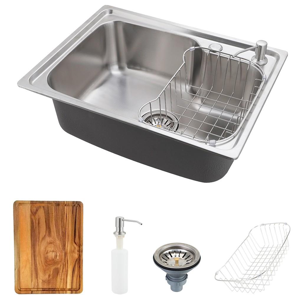 Cuba para cozinha pia inox Matis com acessórios e tábua de corte Pingoo - Prata em Oferta na Shopee