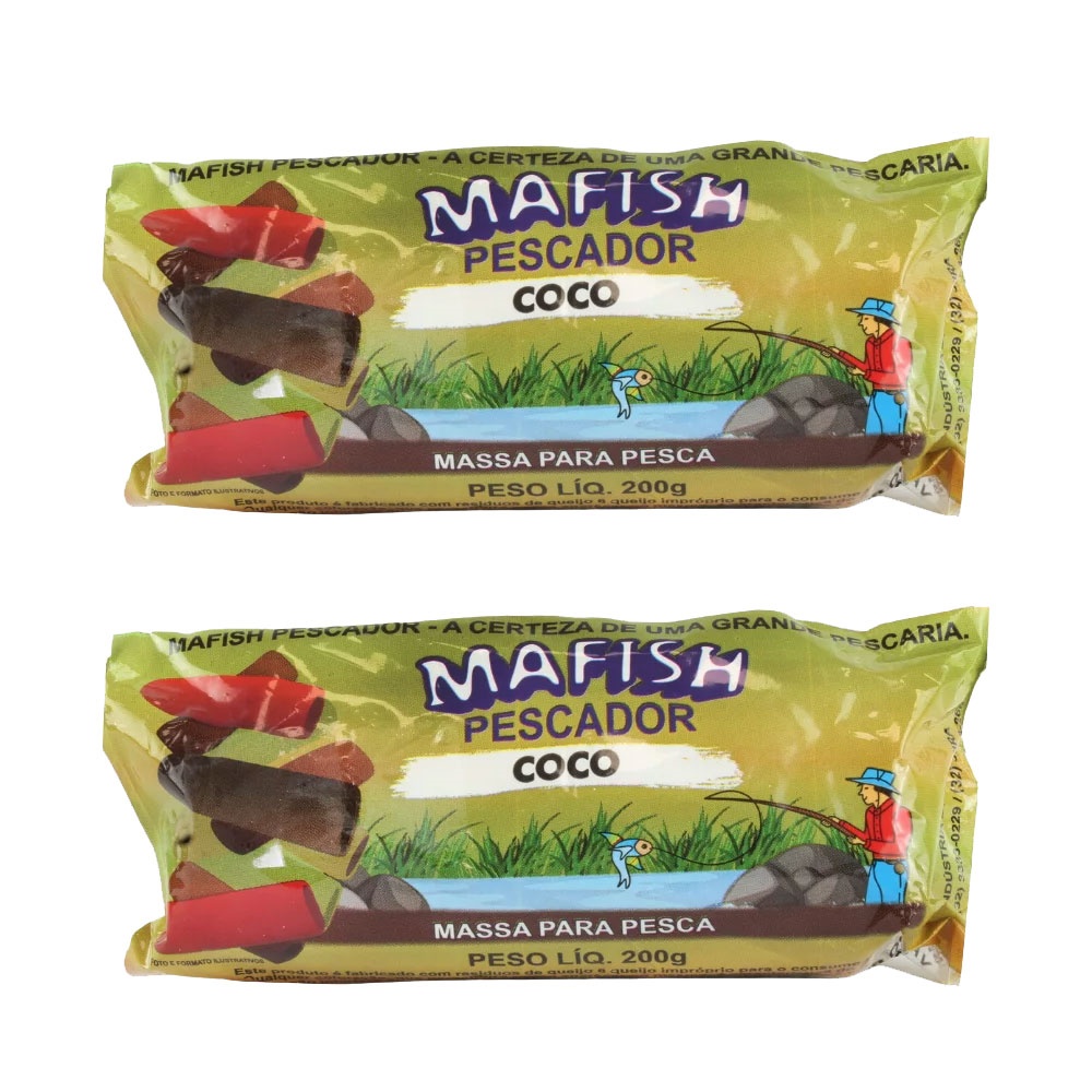 Kit 2x Massa Pronta Para Pesca 200g Coco  - Mafish em Oferta na Shopee