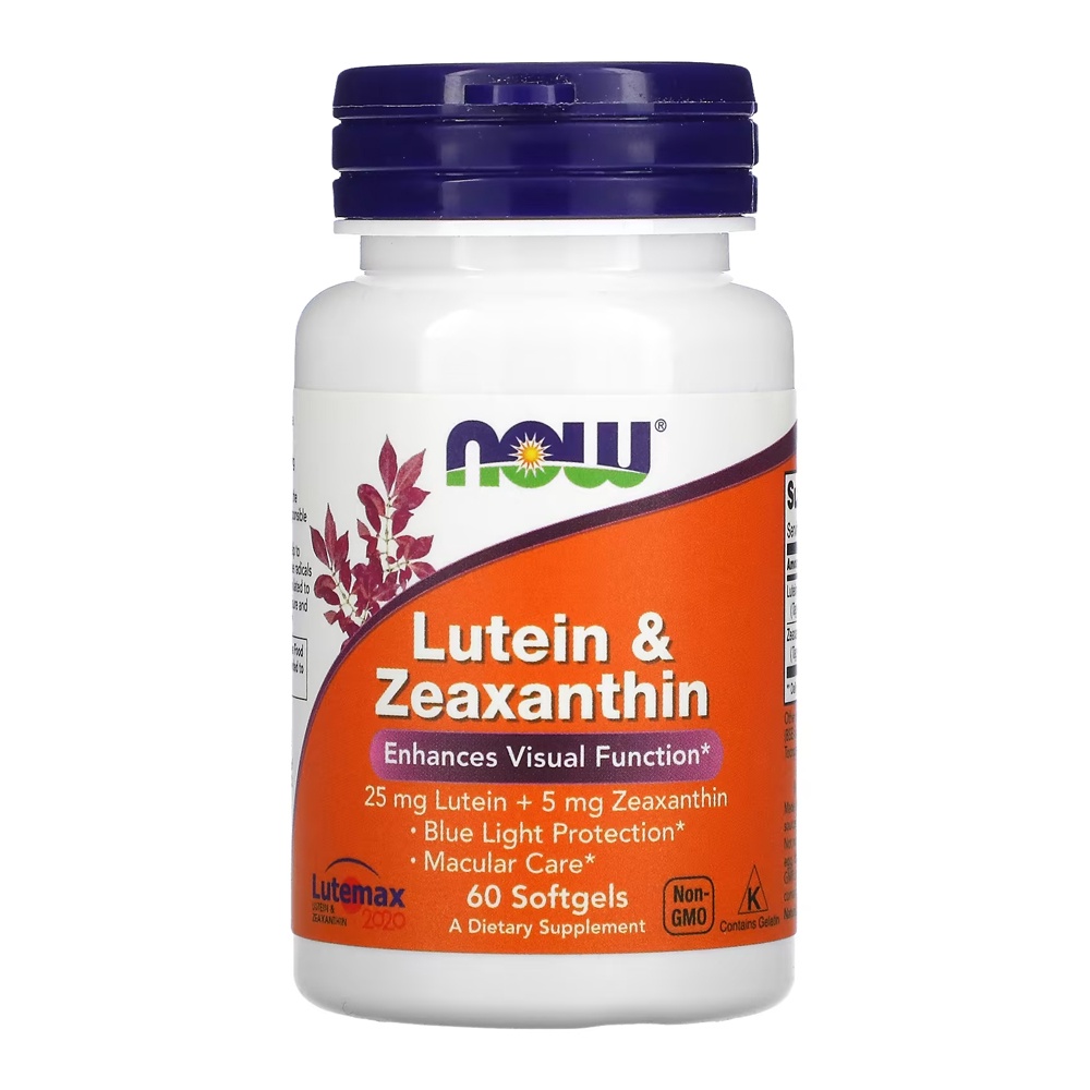 Luteína Zeaxantina 25/5mg Now Foods Lutein Zeaxanthin 60Sotf - Health
