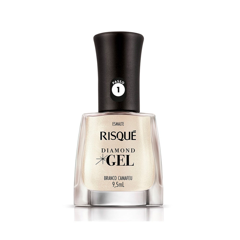 Esmalte Risqué Diamond Gel Metálico Branco Camafeu em Oferta na Shopee