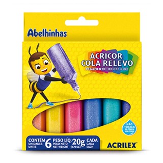 Cola Agricor Relevo 6 cores 20g 02306 Acrilex