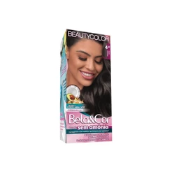 Tintura Bela Cor Kit Sem Amônia 4.0 Castanho Médio