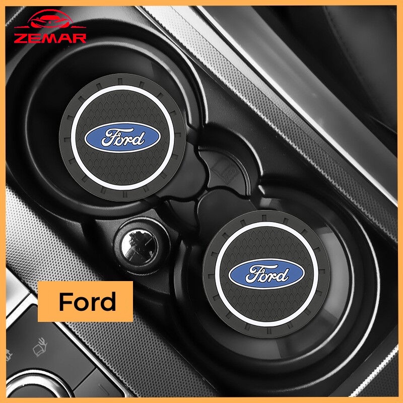 1/2Pcs Ford Rubber Car Carro De Borracha Anti-Derrapante Tapete De Água Para Copo Porta Garrafas Ka Focus mk2 Ranger Novo Fiesta Fusion Ecosport Edge Styling Acessórios