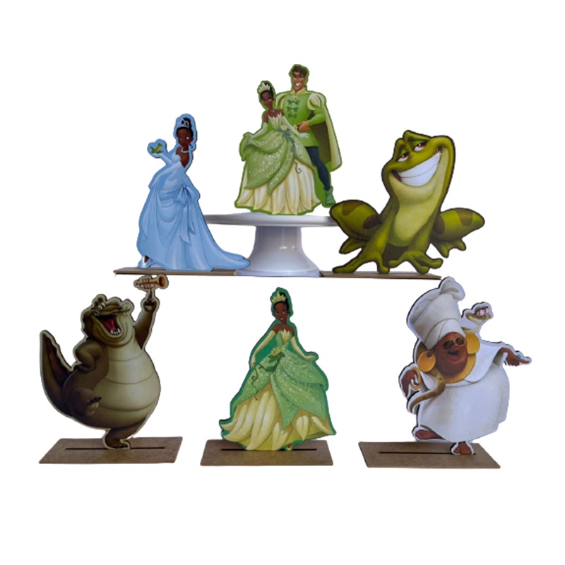 Kit Display de Mesa 6 Peças Para Festa Princesa Tiana MDF em Oferta na Shopee
