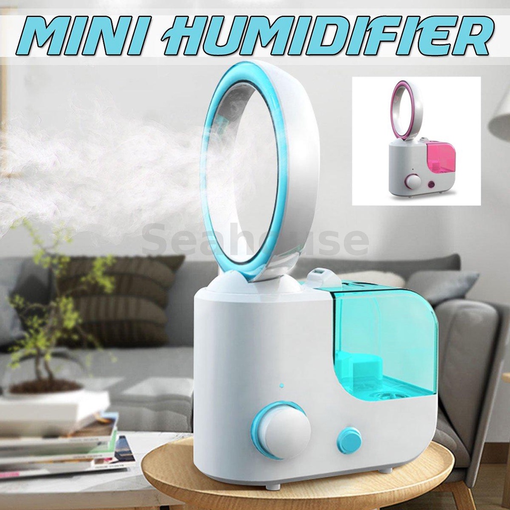 Mini Umidificador Ultra-Sônico De 25W 1000ml Ventiladores Sem Lâmina Difusor De Pulverização De Ar Purificador Condicionado Pequeno Aparelho Home Office