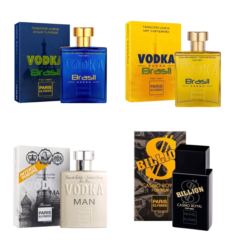 Kit 4 Vodka Man Vodka Azul Vodka Amarelo Cassino Royal 100ML