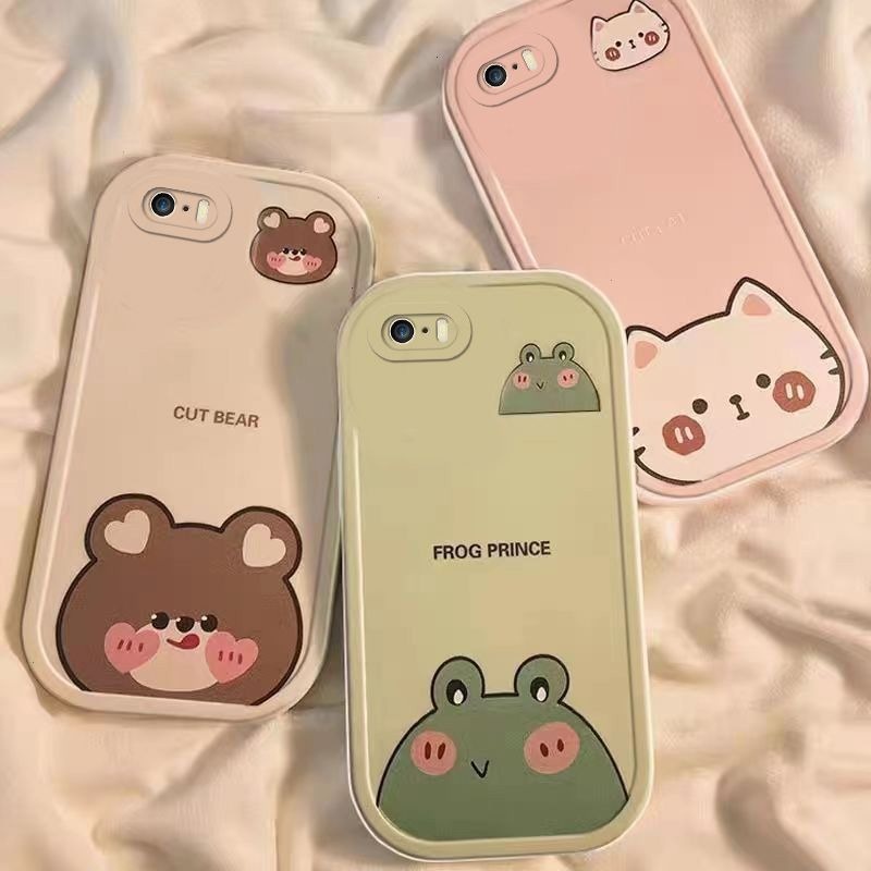 Capa para telefone com tudo incluído Silicone Líquido Resistente a Choque Silicone Líquido Totalmente Fechado Fofo de Alta Sensação Frosted Soft Adequado para iPhone SE 2016 5 5S 6 6s 7 8 SE 2020 6 Plus 6s Plus