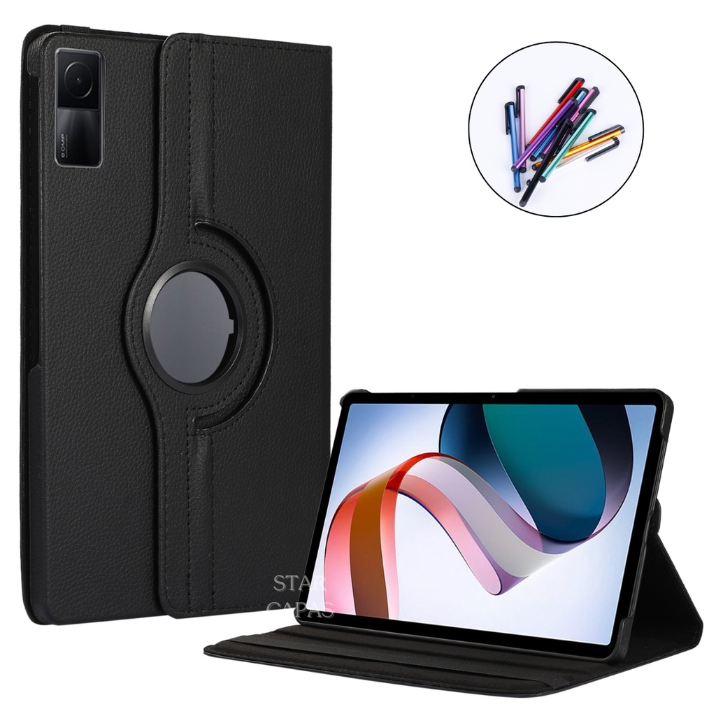 Capa Giratória 360° Couro Sintético Para Tablet Xiaomi Redmi Pad 10.6 + Caneta Touch