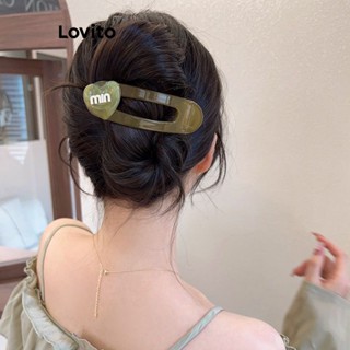 Lovito Presilhas de Cabelo com Coração em Formato de Coração para Mulheres LFA04147 (Marrom/Cinza/Verde)