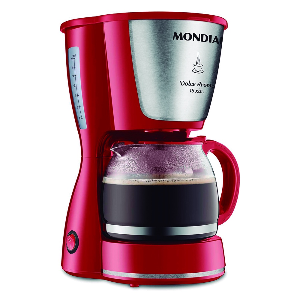 Cafeteira Elétrica Mondial Dolce Arome Inox Vermelho 550W C-35 18X -220V