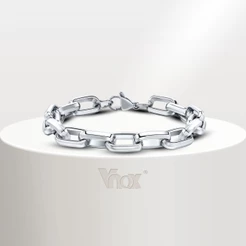 Vnox Fashion Men's Bracelet , Corrente Retangular De Aço Inoxidável Dia Dos Namorados Pais Jóias De Presente Do