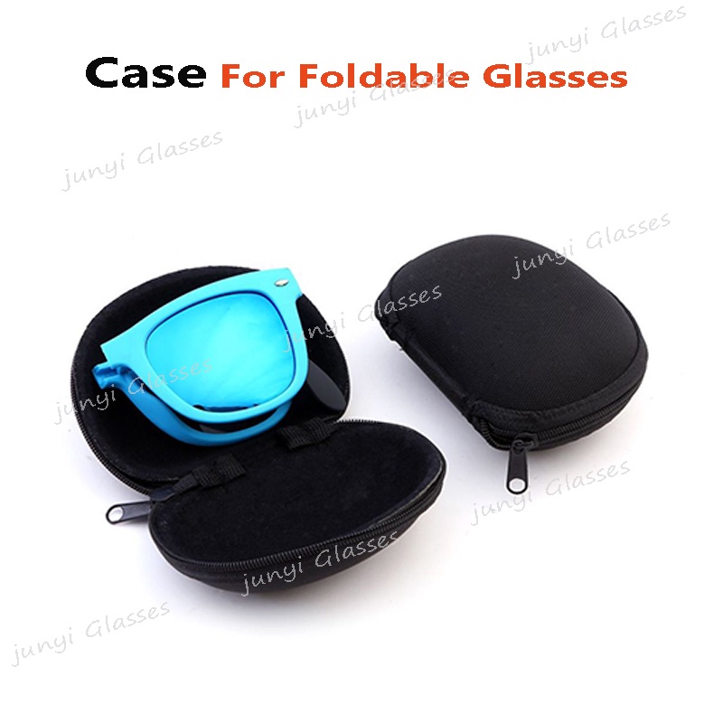 1pcs Caixa De Óculos Com Zíper Preto Pano Pequena Para Dobráveis