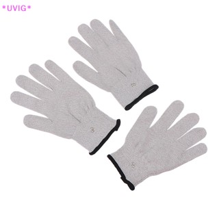 UVIG > 1luvas Condutivas De Fibra De Prata Luvas De Eletrodos Pads Eletroterapia Massagem Nova