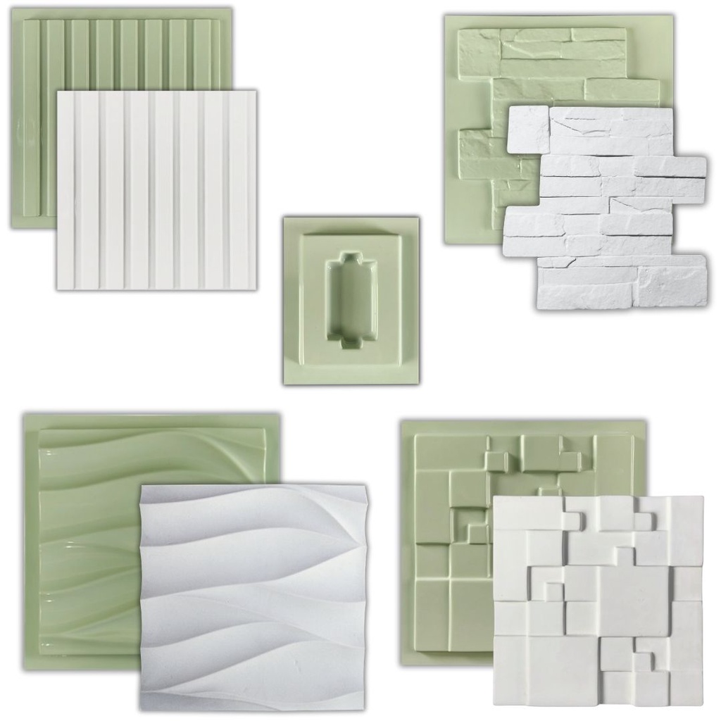 Conjunto 5 Formas Para Gesso 3d 30x30 - Mais Vendidos