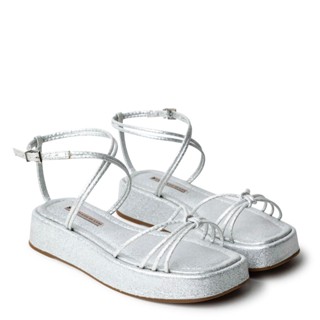 Sandália Flatform Prata com tiras e fivela 9360.31_1