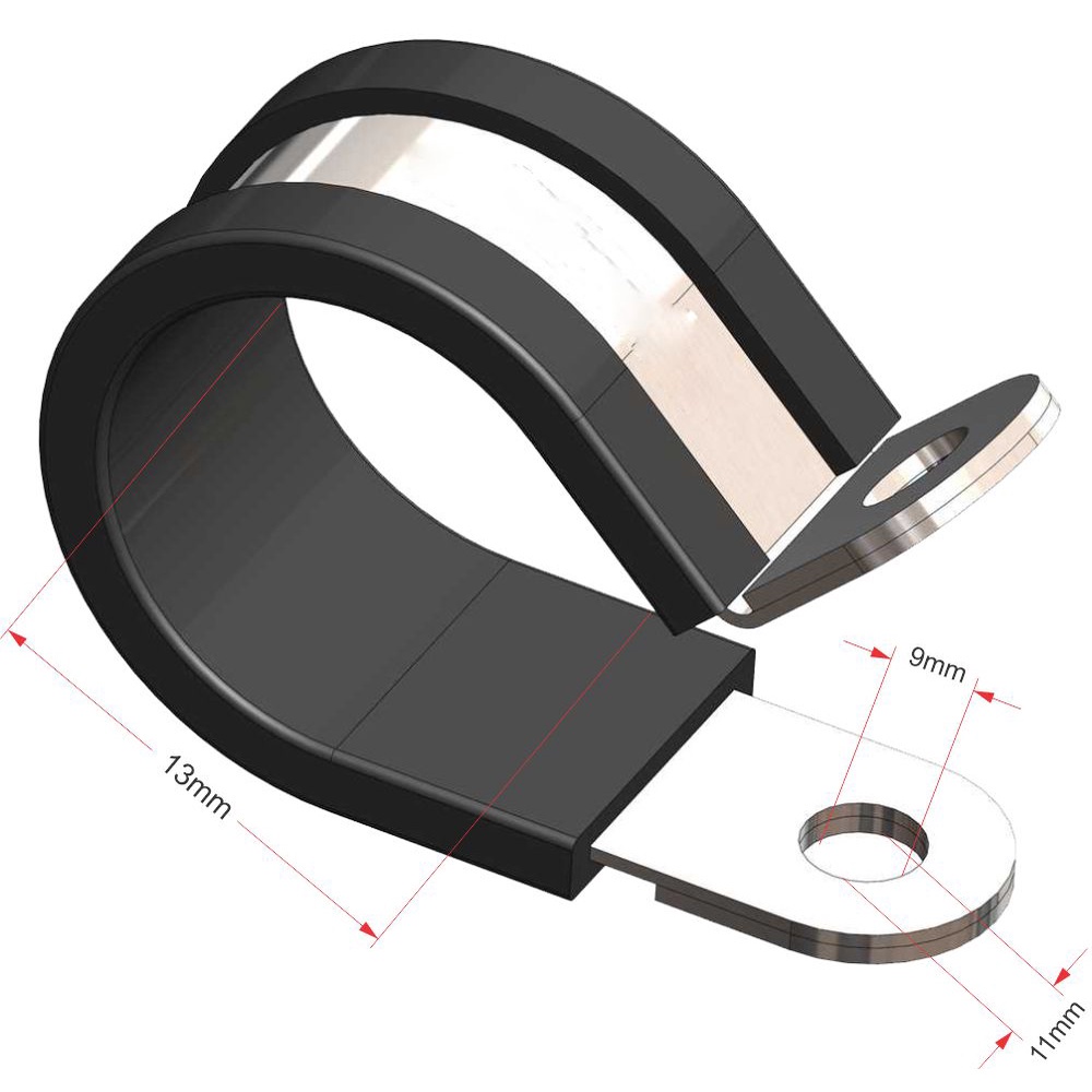 kit com 10 abraçadeiras emborrachadas 13mm e furo de 9mm em Oferta na Shopee