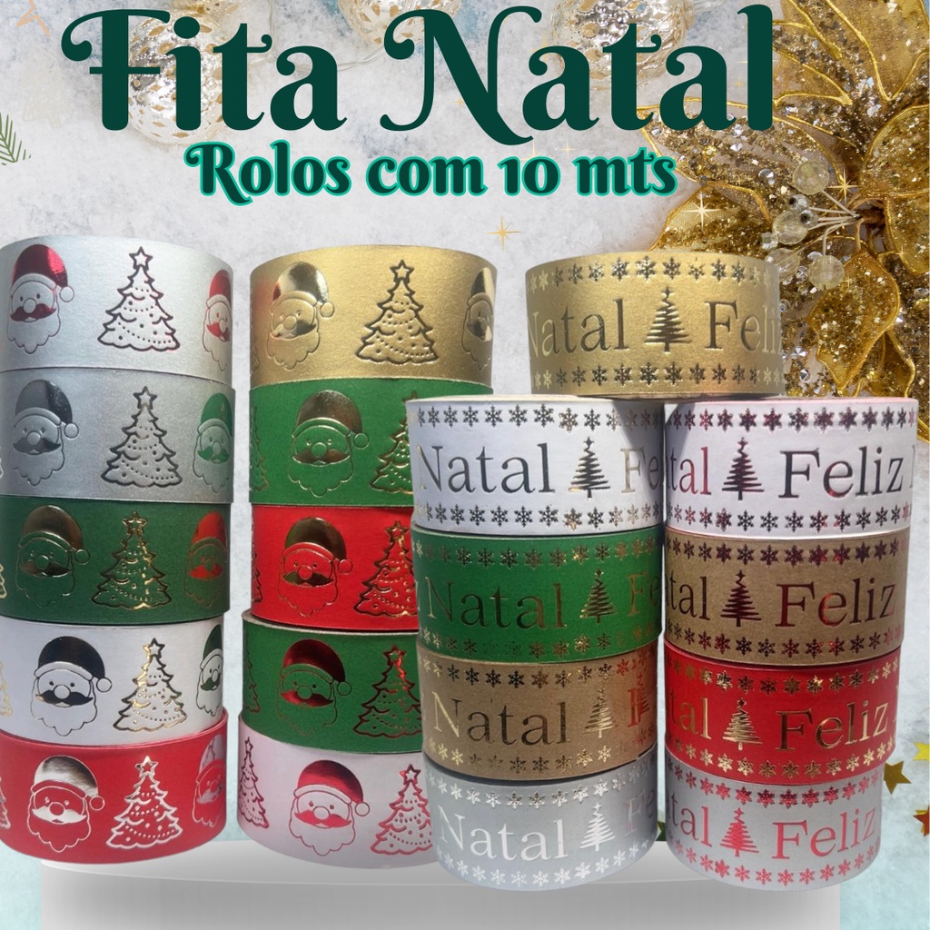 Fitas Rolo Natal 10 Metros - 1 Unidade