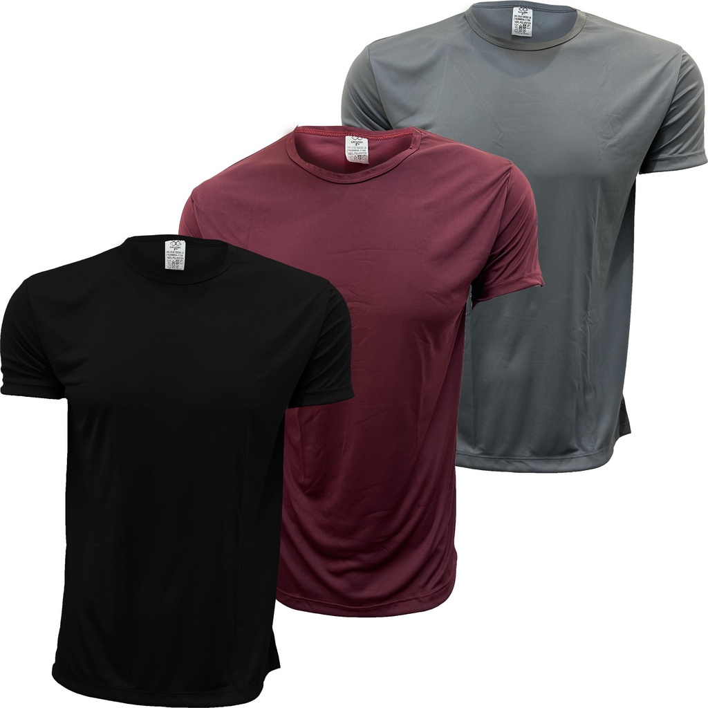 Kit 3 Camiseta Masculina Dry Fit Premium Lisa Proteção Solar UV50 Térmica Anti Suor Academia Exercícios Corrida Bike Esportes