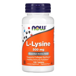 L-lisina 500 mg Now Foods 100 Tablets Importado