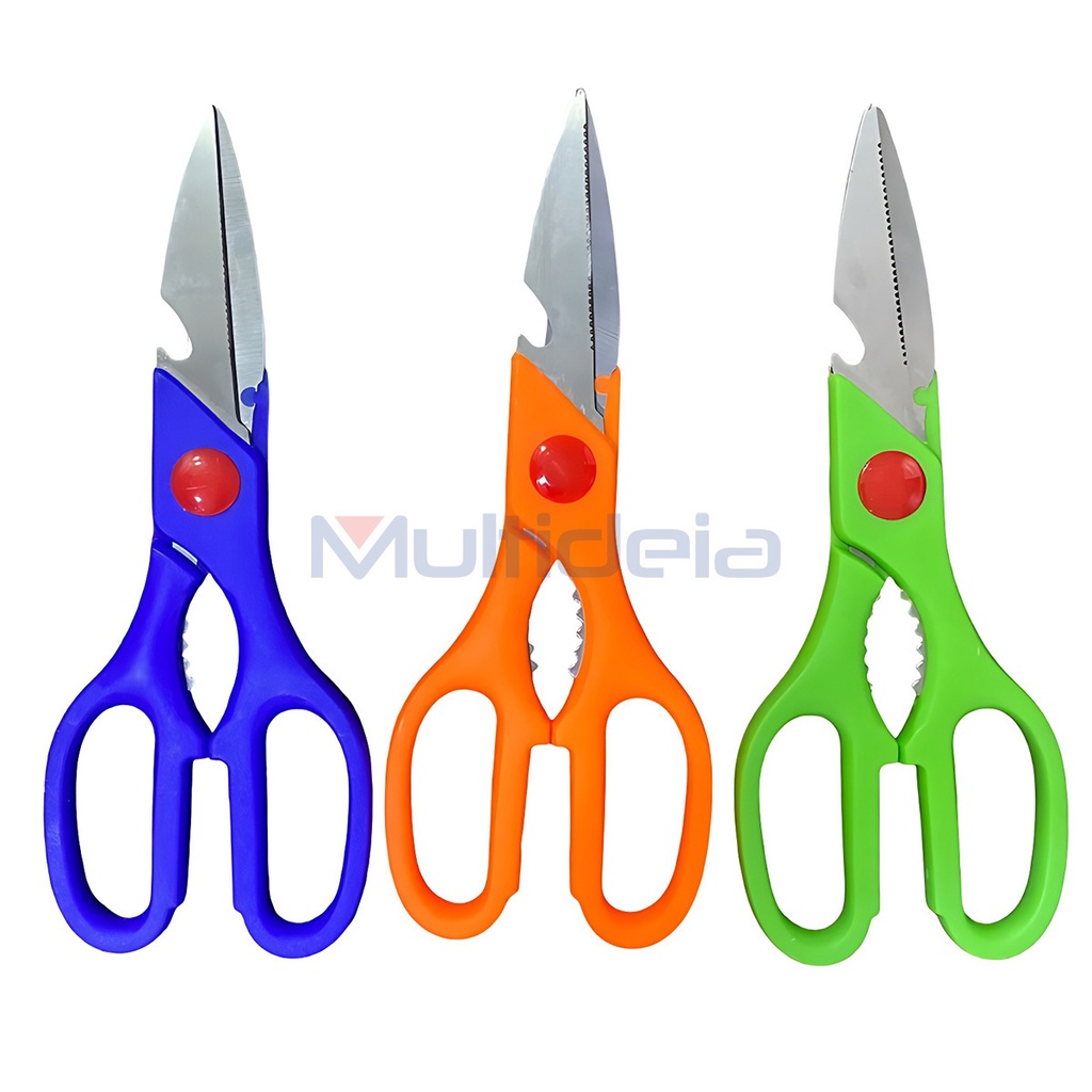 Tesoura Para Cozinha Com Abridor Multiuso Multifuncional
