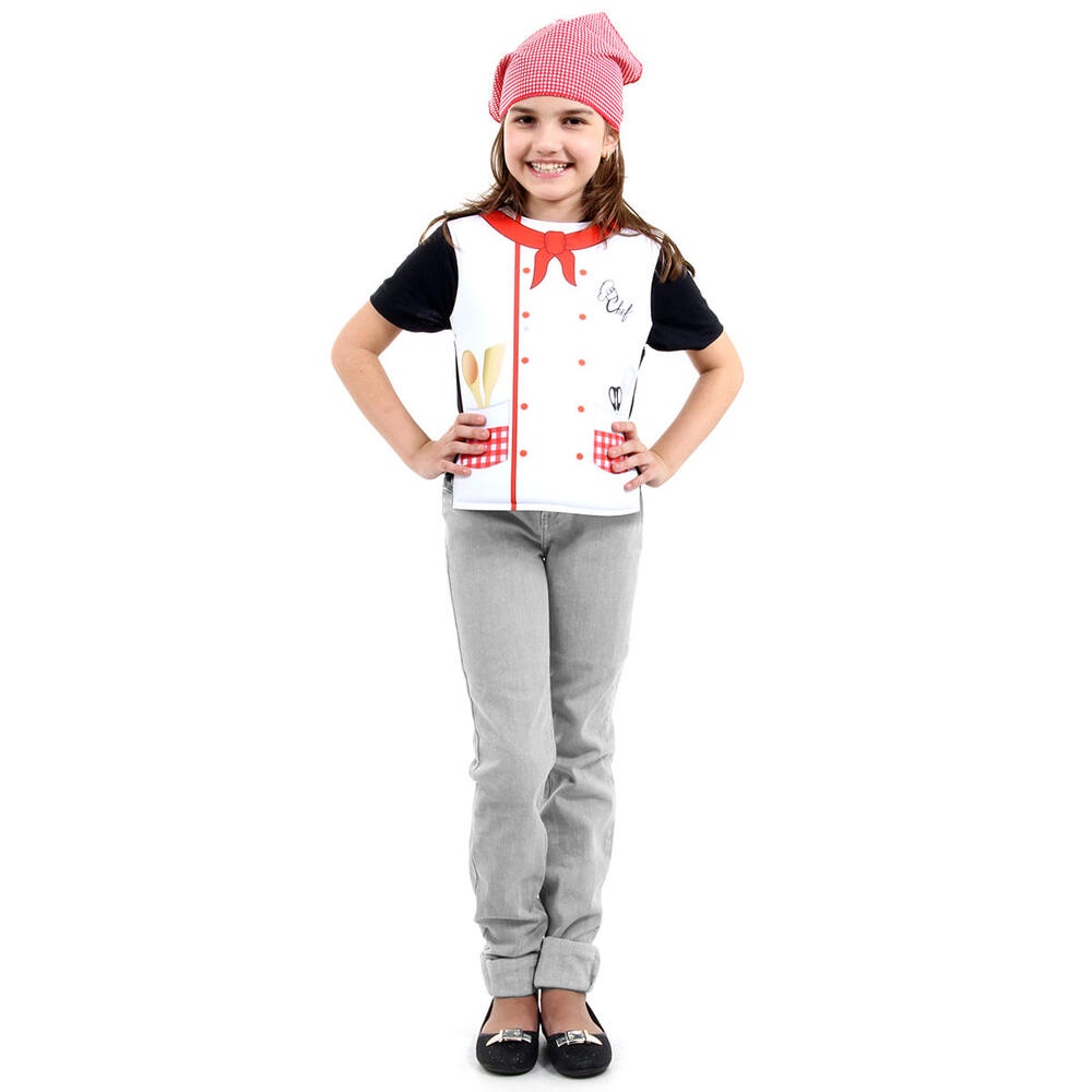 Fantasia Profissões Chefe De Cozinha Kit Peitoral E Touca
 em Oferta na Shopee