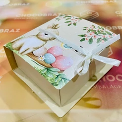 5~20 Caixas Livro Borda Premium Ovo de Páscoa 50g Páscoa Encantada 4887 (Páscoa Ideia 2024)