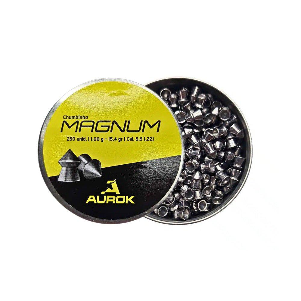 Chumbinho Aurok Magnum 5,5mm 15,4 gr com 250 unid - Sports & Outdoors
