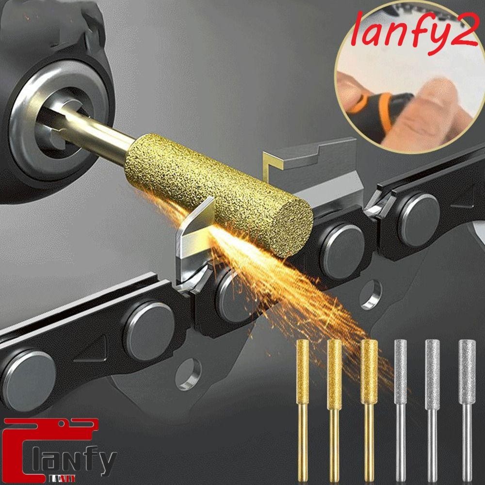 LANFY 5 Peças De Arquivo De Motosserra , Pedra De Afiador De Polimento Revestido De Diamante , Prata Abrasiva Dourada