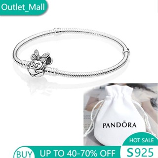 S925 Pulseira Bracelete Pan Minnie Retrato Brilhante Pulseira Braceletes De Prata 925