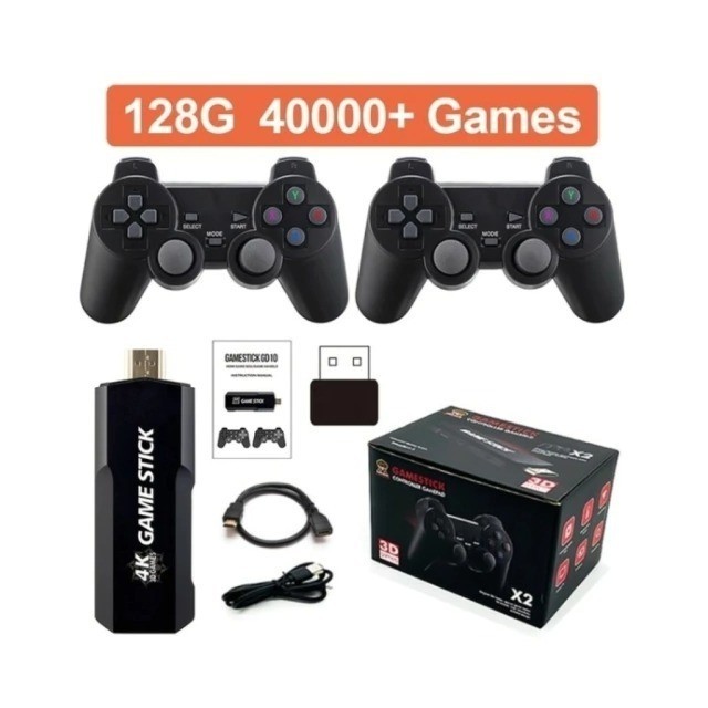 Game Stick Controller Gamepad X2 3D Wireless 4k Retrô 128 GB And Variedades