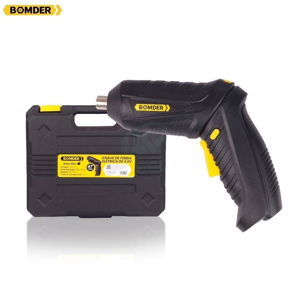 Parafusadeira Elétrica 3.6v 47 Peças 1300ma Bomder BOM-9912 em Oferta na Shopee