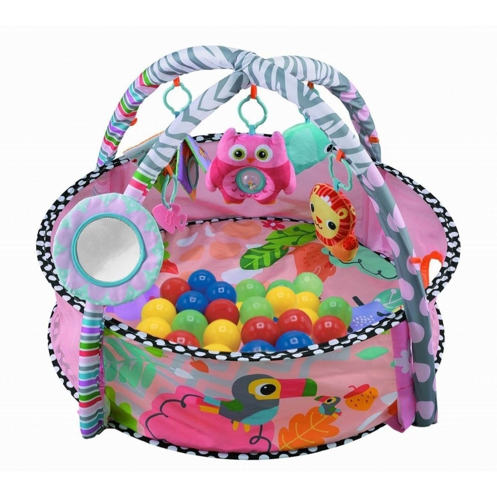 Tapete Ginásio de Atividades e Piscina de Bolinhas Rosa Kitstar 0m+