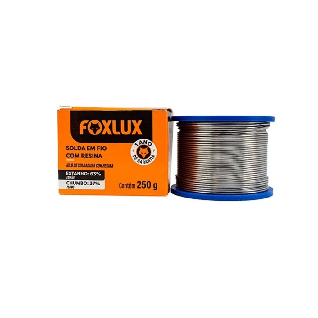 Estanho Liga Foxlux 63/37 Carretel 250g | Soldagem precisa, ótima condução elétrica em Oferta na Shopee